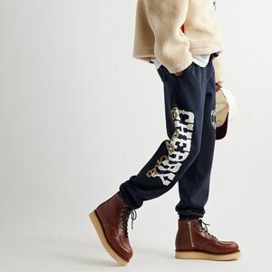 CHERRY LA - Tapered Logo-Print Cotton-Jersey Sweatpants - Blue Small